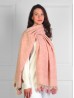 Cashmere Feeling Double C Scarf with Pom-Poms